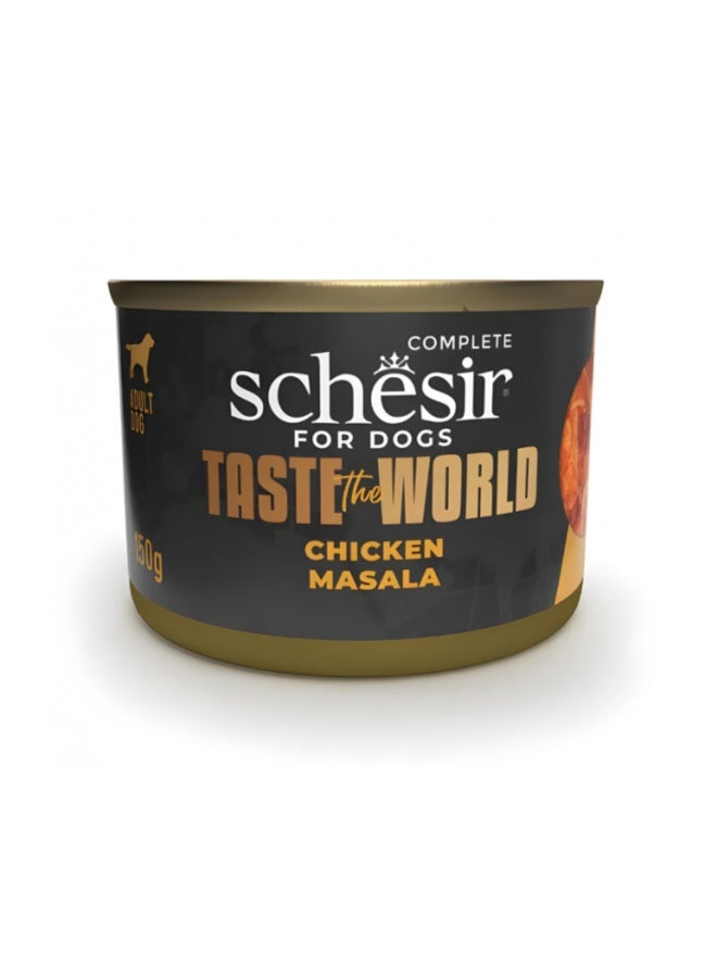 Schesir Taste The World Dog Wholefood - Chicken Masala 8x150g ( 8 Cans) - Image 1