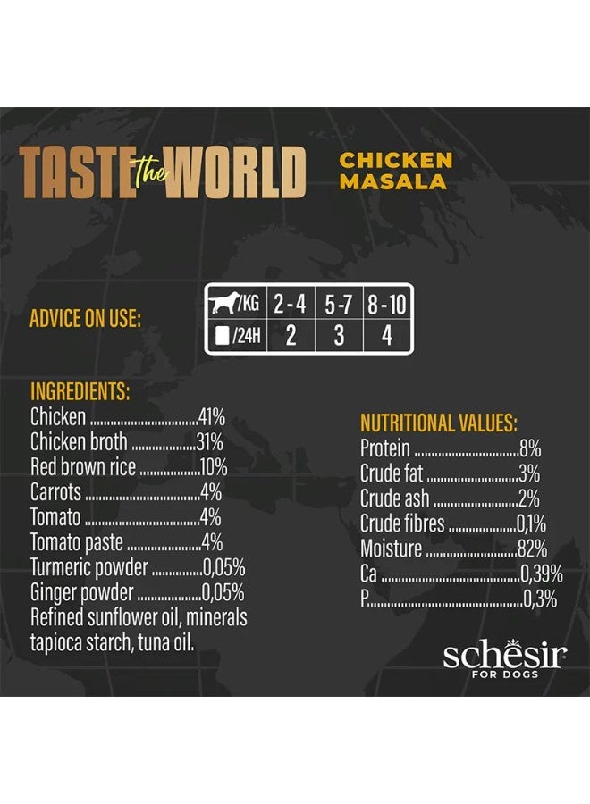 Schesir Taste The World Dog Wholefood - Chicken Masala 8x150g ( 8 Cans) - Image 4