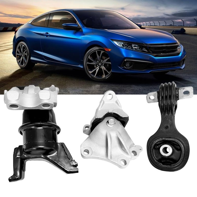 LONGKEES A65048 A65021 A65087 3PCS Engine Motor Mount Trans Mount Compatible with 2012 2013 Civic 18L CoupeSedan - Image 2