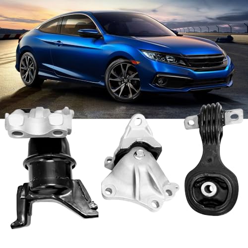 LONGKEES A65048 A65021 A65087 3PCS Engine Motor Mount Trans Mount Compatible with 2012 2013 Civic 18L CoupeSedan - Image 1