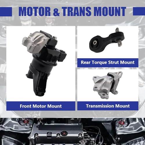 LONGKEES A65048 A65021 A65087 3PCS Engine Motor Mount Trans Mount Compatible with 2012 2013 Civic 18L CoupeSedan - Image 5
