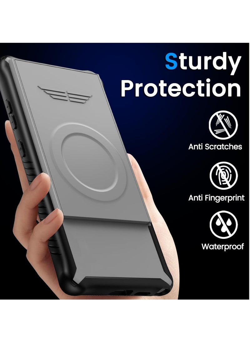SYOSI - Case for Samsung Galaxy S24Ultra, Support Magsafe and Wireless Charger Case for Samsung Galaxy S24Ultra, Magnetic Adsorption and Sliding Window Protect Lens S24Ultra Cover (Grey) - Image 1