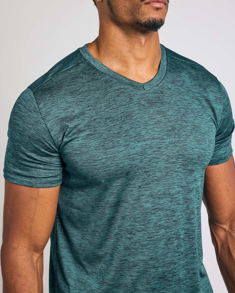 REALESSENTIALS Real Essentials 5 Pack: Menâ€™s V-Neck Dry-Fit Moisture Wicking Active Athletic Tech Performance T-Shirt Set 1, S, Pack of 5 - Image 3