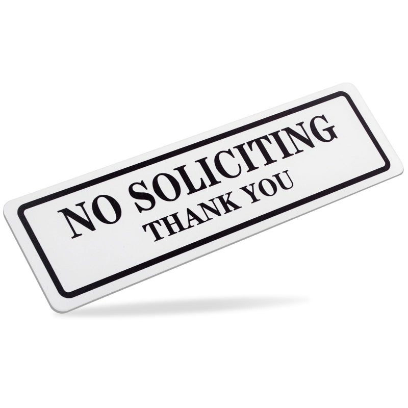 Qofaoye No Soliciting Sign for House That Keeps Solicitors Away, Super strong tape for all surfaces, 8.3 Ã— 2.4 In,2026 version, Perfect for Home Office Front Doors, Windows, Walls, Courtyard - Image 1