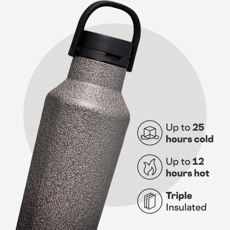 كوركسيكل كانتين كوركسيكل الرياضية - تحافظ على المشروبات باردة لمدة 25 ساعة - زجاجة مياه من الفولاذ المقاوم للصدأ - معزولة ثلاثية - مقاومة للانسكاب - هدية أدوات الشرب الصيفية - تحافظ على المشروبات باردة - 20 أونصة - ظل فولاذي - Image 3