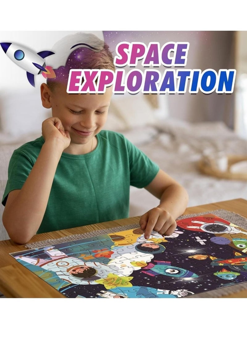 لعبة مرح  مجموعة أحجية تركيب الصور اكتشاف الفضاء وهي لعبة تنموية للتعليم المبكر وتخفف من التوتر من 180 قطعة - Image 5