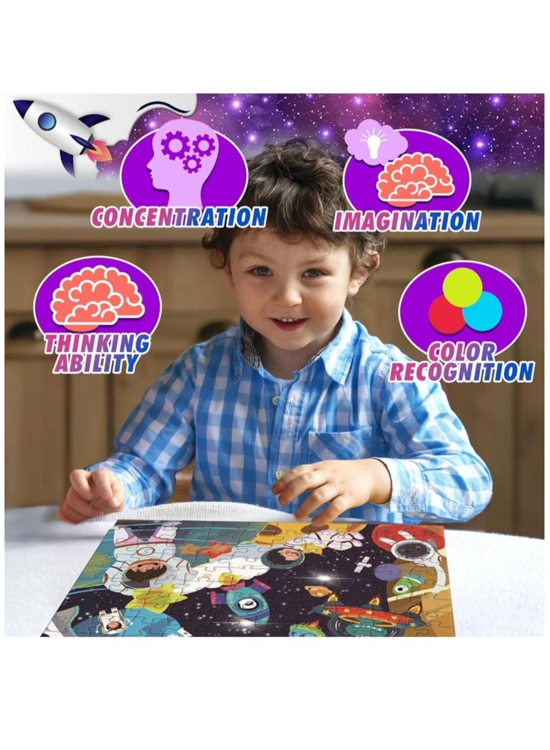لعبة مرح  مجموعة أحجية تركيب الصور اكتشاف الفضاء وهي لعبة تنموية للتعليم المبكر وتخفف من التوتر من 180 قطعة - Image 4