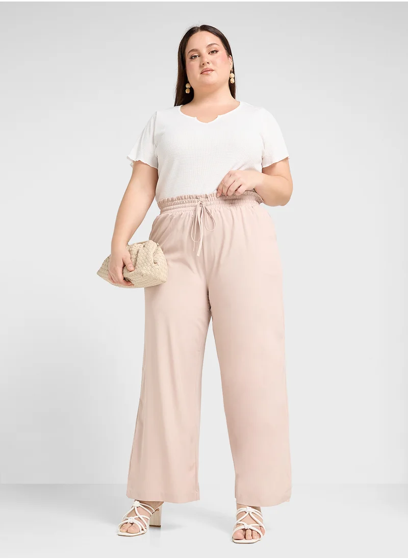 جينجر بلس Elasticised Wide Leg Pants