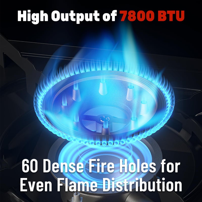 REDPANT 7800 BTU Dual Fuel Camp Stove, Butane or Propane Portable Stove for Camping, Lightweight Portable Camping Stove, Propane Adapter Hose and Carrying Case Included - Image 3