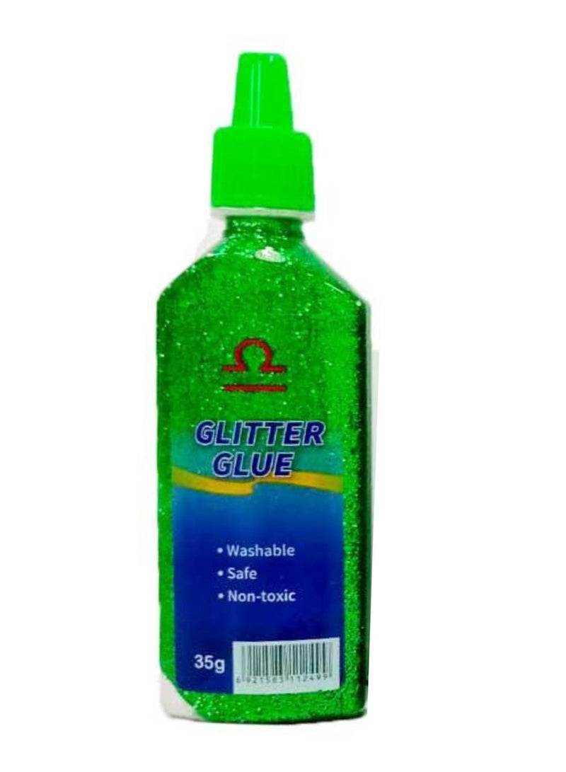 Libra Glitter Glue Bottle Green Color 35g - Image 1