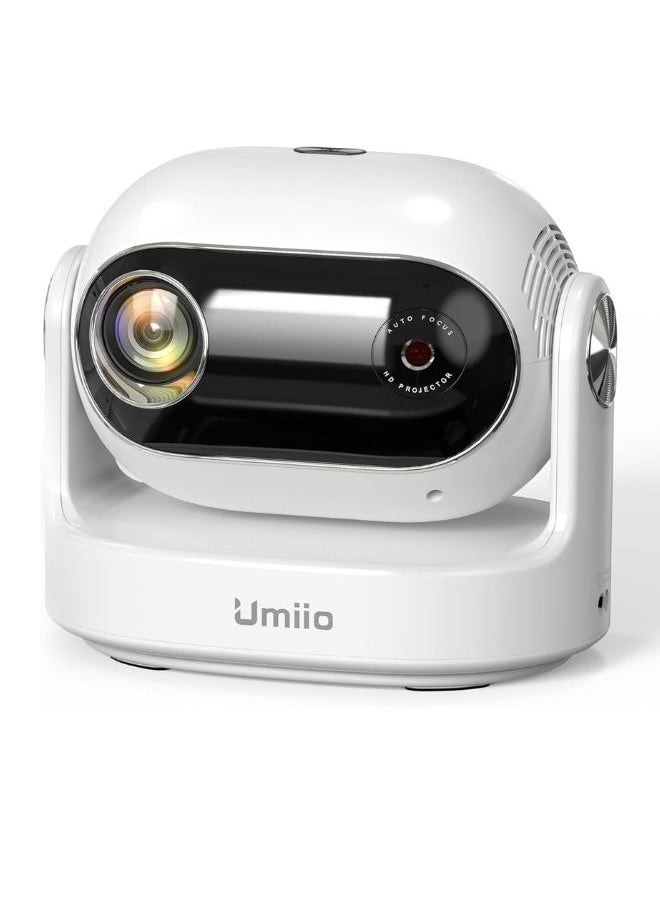 Umiio - Umiio U30 Smart Projector 1080P Full HD, 4K Supported 180° Adjustable Lens, WiFi 6 & Bluetooth, Portable LED Projector for Home Theater & Outdoor Use, HDMI/USB/Audio, Remote Control - Image 1