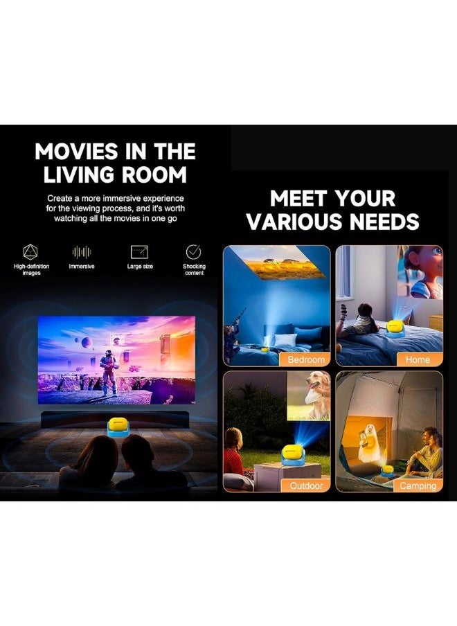 Umiio - Umiio U30 Smart Projector 1080P Full HD, 4K Supported 180° Adjustable Lens, WiFi 6 & Bluetooth, Portable LED Projector for Home Theater & Outdoor Use, HDMI/USB/Audio, Remote Control - Image 1
