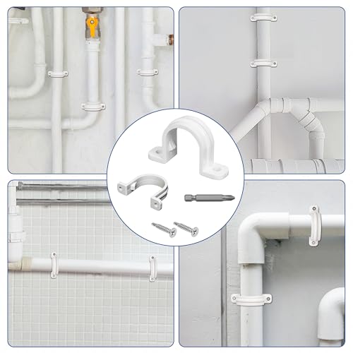 Oovivat 20 Set PVC conduit pipe strap clamps Φ32 MM - SCH 1 IN,Two Hole plastic pipe clips - Image 2