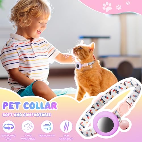 TecoKart® Holder for Airtag Cat Collar Kitten Collar with Bell Cat Belt Breakaway Puppy Collar for Mini Dogs & Cat - Image 2