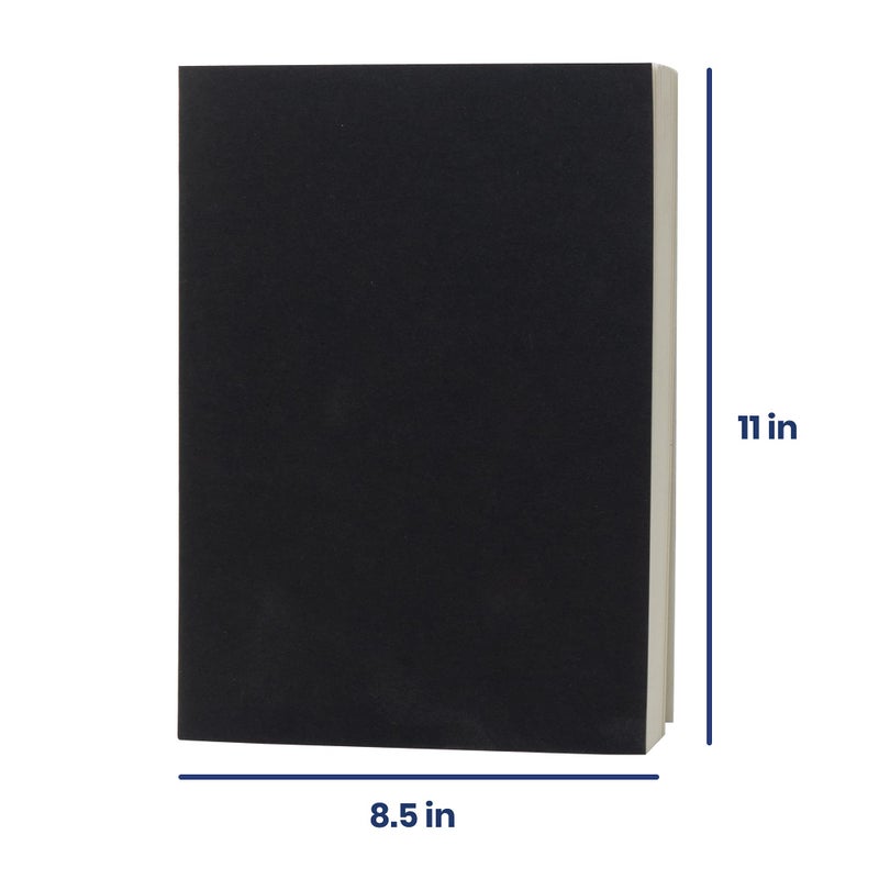 Pacific Arc LayFlat Sketchbook - 8.27 x 11 Inches - Black Blank Note Book, 64 Sheets, Thick 100gsm Paper, for Drawing, Sketching, and journaling - Image 2