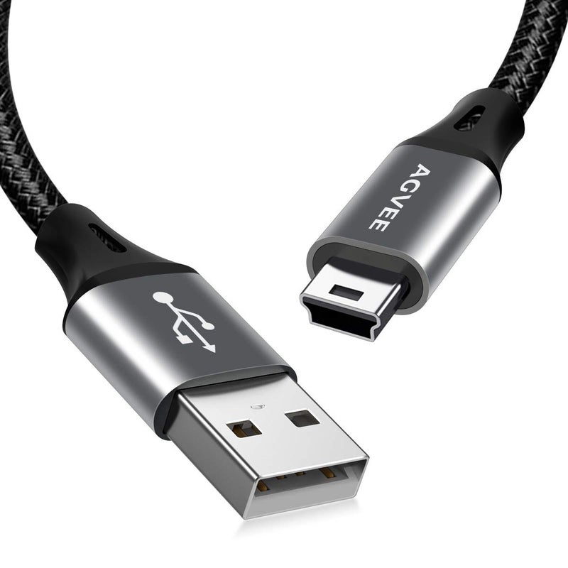 AGVEE 2 Pack 6.6ft Replacement for Garmin Nuvi GPS Charger Data Cable Gpsmap Charging Cord, TI-84 Plus/CE/C Silver, Blue Yeti USB Microphone/Pro Mic, for Canon IFC-400PCU/300PCU/200U, Dark Gray - Image 1