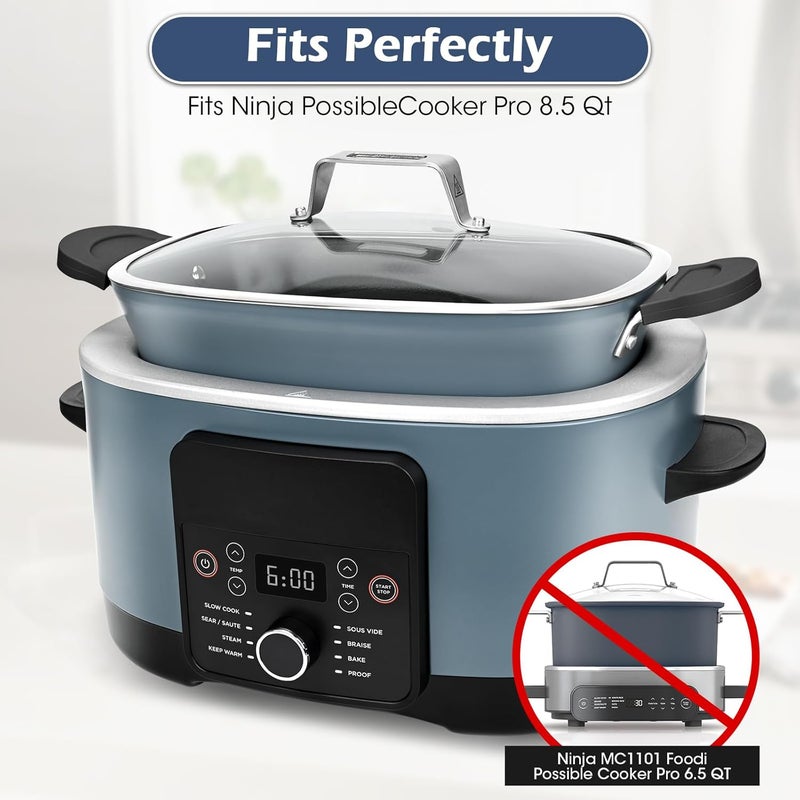 Oyrlize for Ninja Crockpot Slow Cooker Silicone Pot Handle Cover, for Ninja Foodi Possiblecooker Pro Silicone Handle Cover, Sleeve, Holder, Glove,Grip,Kitchen Accessories,Heat-Resistant,No More Hand Burns - Image 2