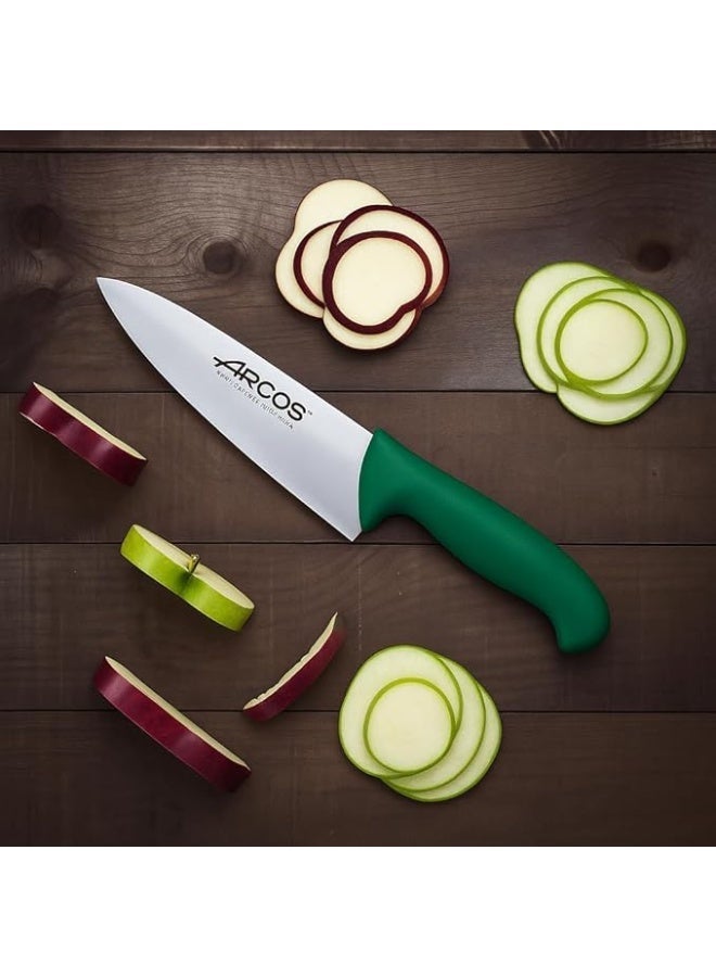 Arcos Chef s Knife 10 Inch (250 mm), NITRUM Stainless Steel Blade, Ergonomic Polypropylene (PP) Grip, Professional Kitchen Knife, Made in Spain (Green, 25 cm) - Image 5