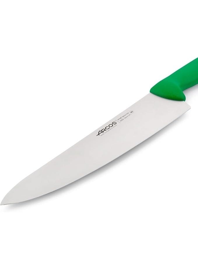 Arcos Chef s Knife 10 Inch (250 mm), NITRUM Stainless Steel Blade, Ergonomic Polypropylene (PP) Grip, Professional Kitchen Knife, Made in Spain (Green, 25 cm) - Image 4