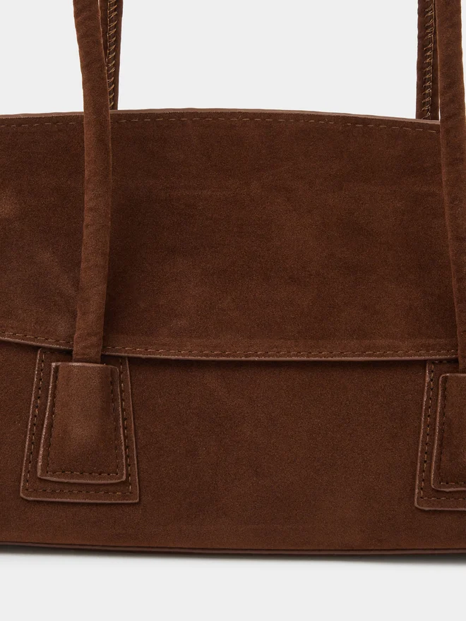 Styli  Styli Brown Flap Over Elongated Shoulder Bag for Women | Best Price UAE