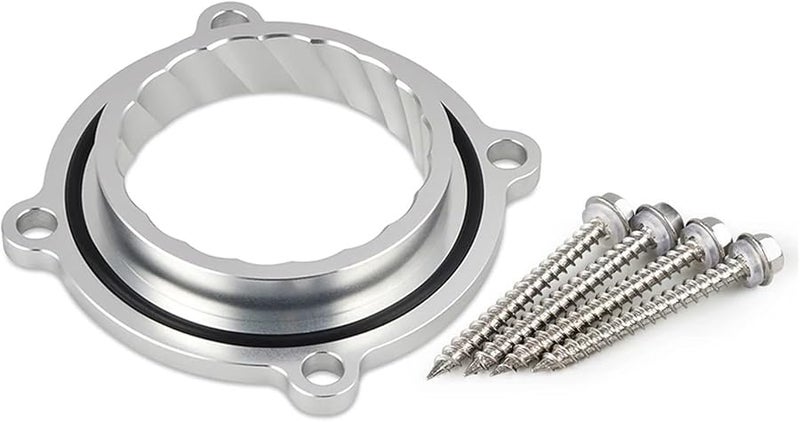Silver Throttle Body Spacer for Jeep Wrangler JK Dodge Challenger Charger Ram 1500 Chrysler - Image 2