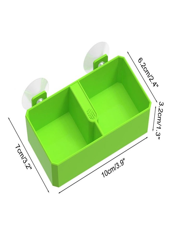DONGKER Reptile Feeding Ledge,Square Dual-Compartment Reptile Water Food Bowl with 2 Suction Cup for Bearded Dragon Lizard Turtle Tortoise - Image 4