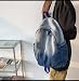 TYHOTULY Gradient Denim Backpack Y2K Aesthetic Lightweight Laptop Backpack Classic Retro Jeans Backpack Casual Travel Daypack a Blue - Image 3