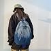 TYHOTULY Gradient Denim Backpack Y2K Aesthetic Lightweight Laptop Backpack Classic Retro Jeans Backpack Casual Travel Daypack a Blue - Image 2