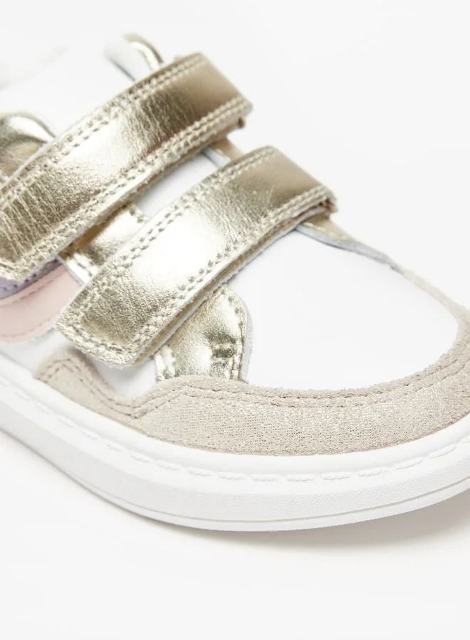 JUNIORS Girls Panelled Sneakers With Hook And Loop Closure