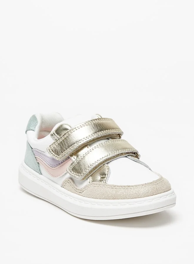 JUNIORS Girls Panelled Sneakers With Hook And Loop Closure