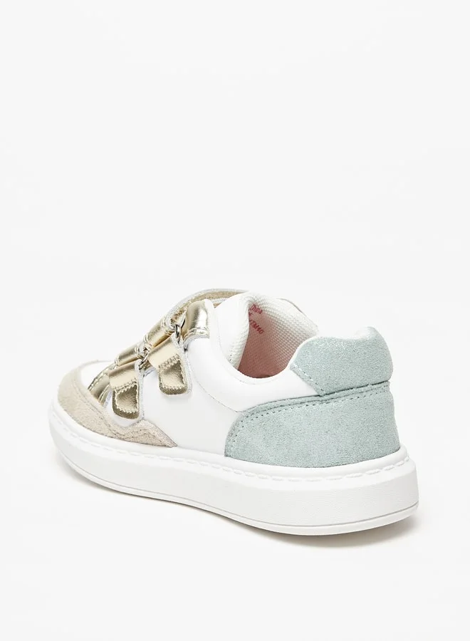 JUNIORS Girls Panelled Sneakers With Hook And Loop Closure