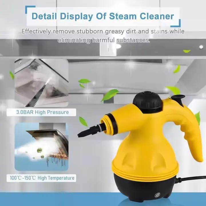 STARQ® - جهاز تنظيف بالبخار محمول 9 في 1 للاستخدام المنزلي والسيارات والأثاث، يعمل بدرجة حرارة عالية لإزالة البقع العنيدة عن أسطح المطبخ والحمام وأرضيات السيارات والستائر والمراتب وأسطح المطبخ. - Image 2