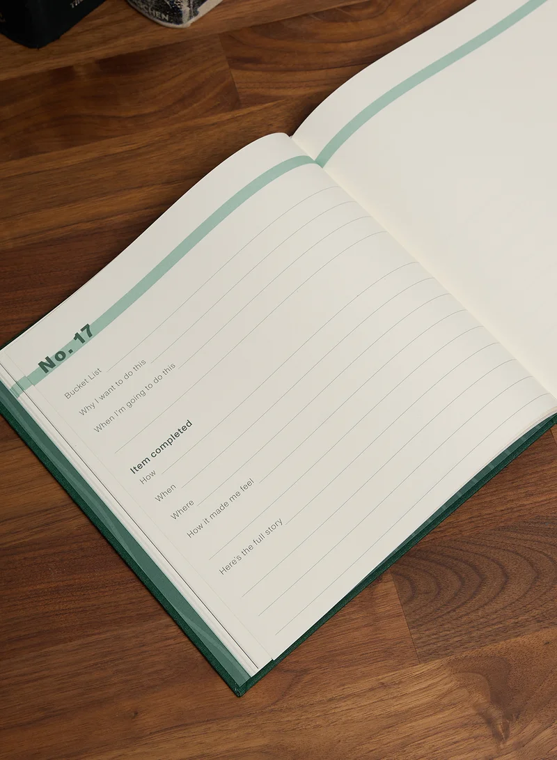 Typo Green Bucket List Journal Diary