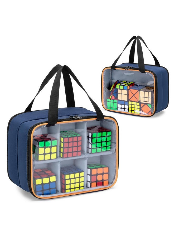 LUXJA حقيبة تخزين لكسجا PVC قابلة للرؤية مع جيب شبكي داخلي، حقيبة تخزين مزدوجة الطبقة متوافقة مع مجموعة مكعب روبيك، زرقاء - Image 1