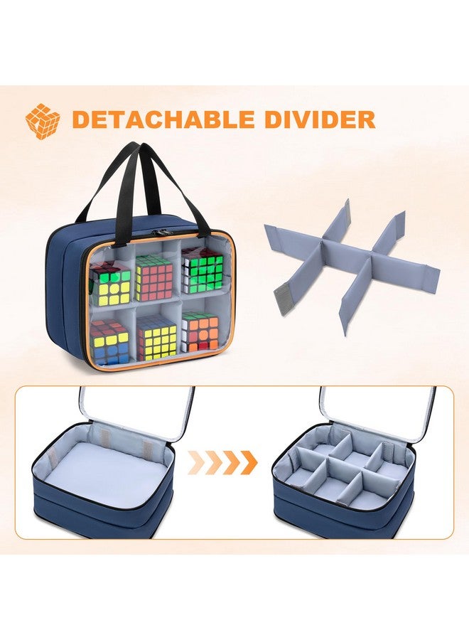 LUXJA حقيبة تخزين لكسجا PVC قابلة للرؤية مع جيب شبكي داخلي، حقيبة تخزين مزدوجة الطبقة متوافقة مع مجموعة مكعب روبيك، زرقاء - Image 2