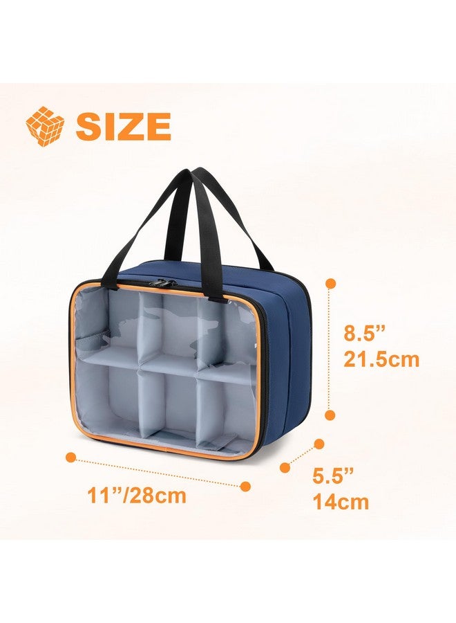 LUXJA حقيبة تخزين لكسجا PVC قابلة للرؤية مع جيب شبكي داخلي، حقيبة تخزين مزدوجة الطبقة متوافقة مع مجموعة مكعب روبيك، زرقاء - Image 5