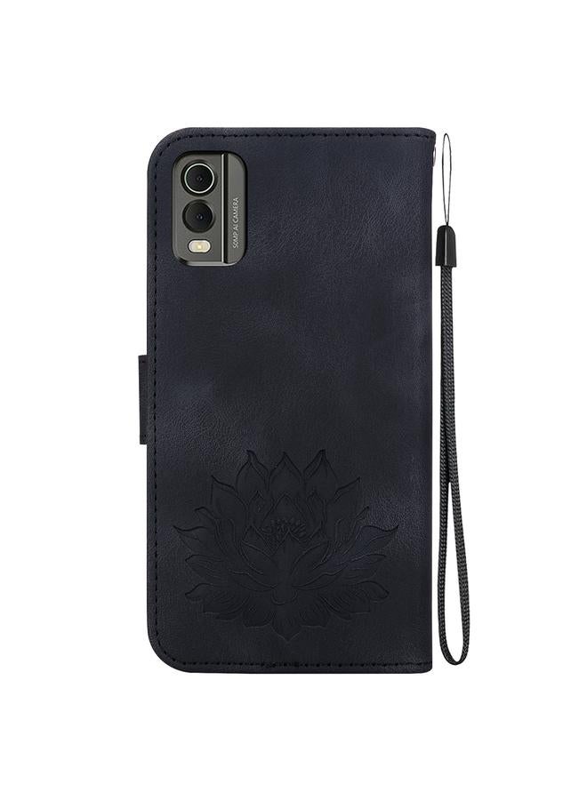 erorex Case For Nokia C32 Lotus Embossed Leather Phone Case - Image 3