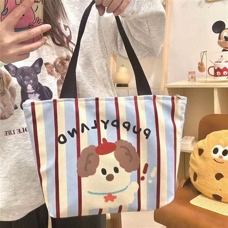 Cute Cartoon Dog Canvas Tote Bag - Image 2
