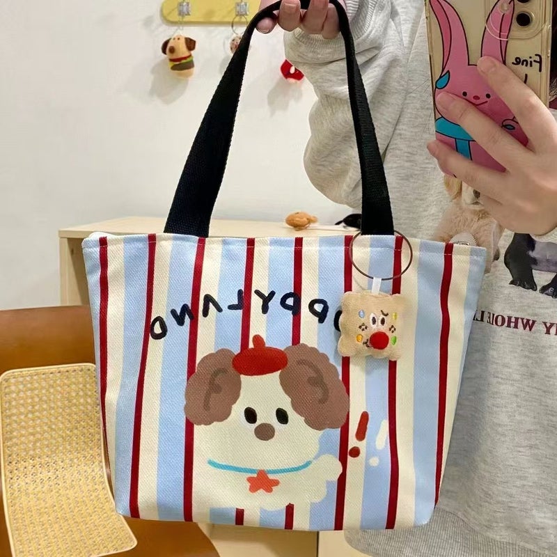 Cute Cartoon Dog Canvas Tote Bag - Image 1