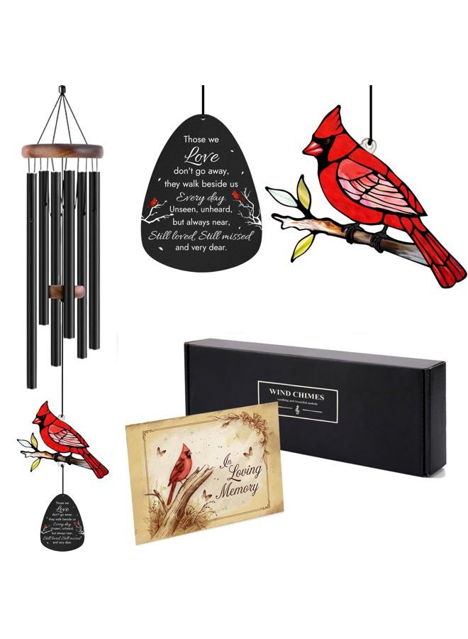2IMT Memorial Wind Chimes for Loss of Loved One, Sympathy Gifts for Loss of Mother/Dad/Husband- Cardinal Wind Chimes for Outside with Mute Option. in Memory of Loved One Gifts, Sympathy Wind Chimes 36'' - Image 1