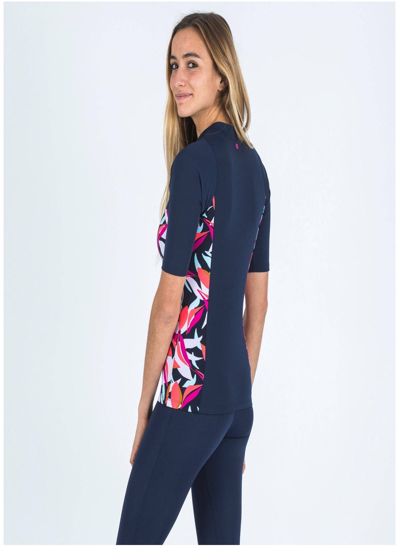 NABAIJI NABAIJI by DECATHLON, Women's Swimming Una Top Stretchable & Comfortable Dark Blue  - Image 2