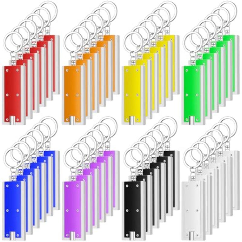 PCS Mini Keychain Flashlights Bulk, Powerful LED Metal Carabiner Clip Lights, Compact Emergency Lights for Emergency Camping Outdoor Equipment Party Survival Kits - Image 1
