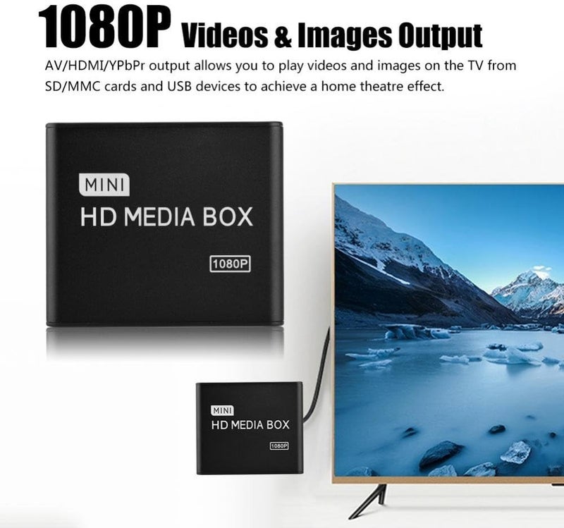 HDMI 1080 HD Media Player with 100Mbps Decoding Rate, Automatic Identification Output Cable, Support SD / MMC Card, USB Input, AV / HDMI / YPbPr Output.(US Plug) - Image 4