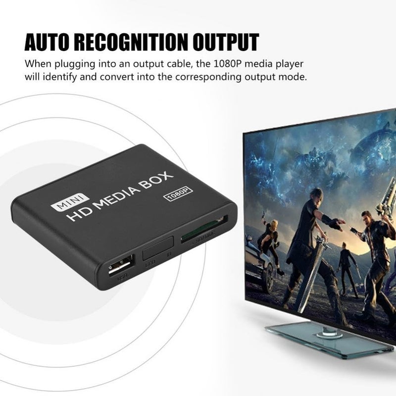 HDMI 1080 HD Media Player with 100Mbps Decoding Rate, Automatic Identification Output Cable, Support SD / MMC Card, USB Input, AV / HDMI / YPbPr Output.(US Plug) - Image 2