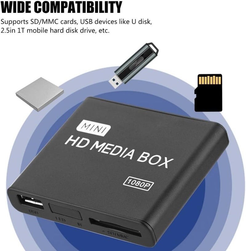 HDMI 1080 HD Media Player with 100Mbps Decoding Rate, Automatic Identification Output Cable, Support SD / MMC Card, USB Input, AV / HDMI / YPbPr Output.(US Plug) - Image 5