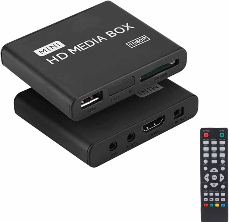 HDMI 1080 HD Media Player with 100Mbps Decoding Rate, Automatic Identification Output Cable, Support SD / MMC Card, USB Input, AV / HDMI / YPbPr Output.(US Plug) - Image 1