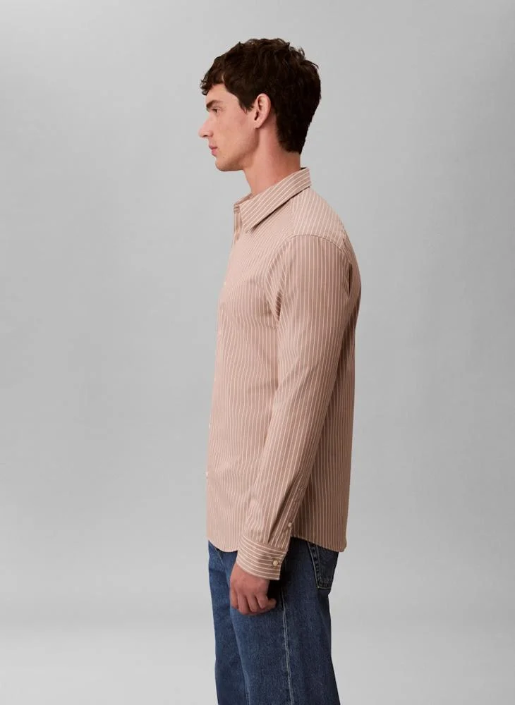 CALVIN KLEIN Striped Long Sleeve Slim Fit Shirt