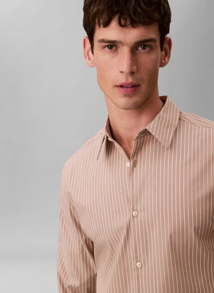 CALVIN KLEIN Striped Long Sleeve Slim Fit Shirt