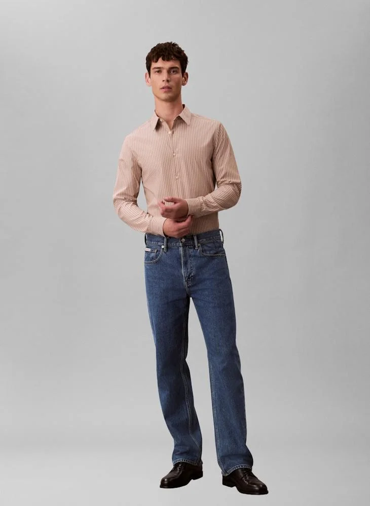 CALVIN KLEIN Striped Long Sleeve Slim Fit Shirt