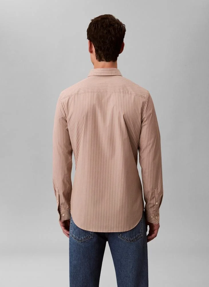 CALVIN KLEIN Striped Long Sleeve Slim Fit Shirt